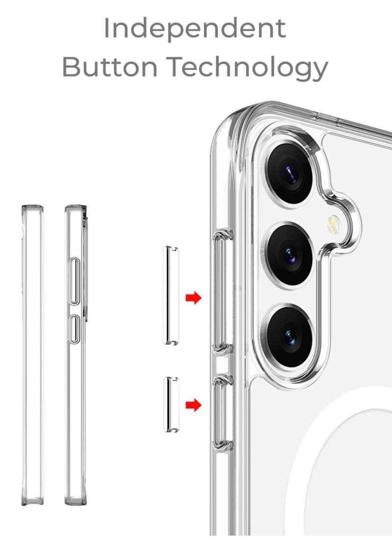 glassology - Magnetic Clear Case + Screen Protector Bundle for Samsung Galaxy S25 360° Protection, Shatterproof, Anti-Yellowing, Premium Tempered Glass, High Clarity - Image 1
