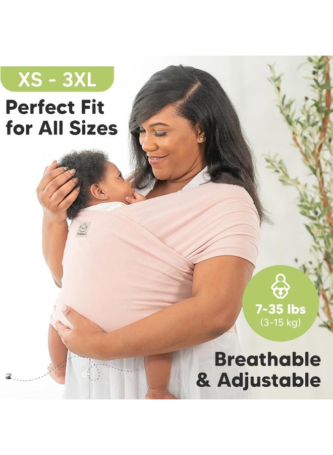 KeaBabies Baby Wrap Carrier - All-in-1 Stretchy Baby Wraps - Copper Grey - Image 4