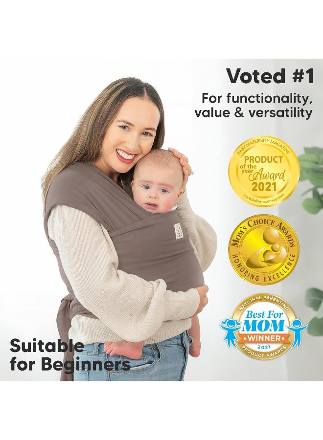 KeaBabies Baby Wrap Carrier - All-in-1 Stretchy Baby Wraps - Copper Grey - Image 3