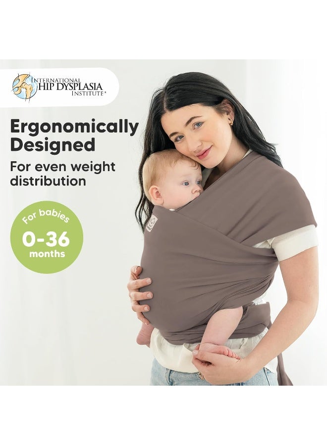 KeaBabies Baby Wrap Carrier - All-in-1 Stretchy Baby Wraps - Copper Grey - Image 2