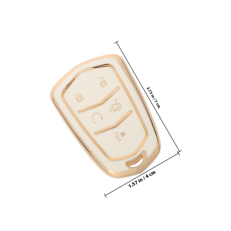 Gold Edge 5 Button Remote Key Fob Cover Case For Automotive Car - Image 3