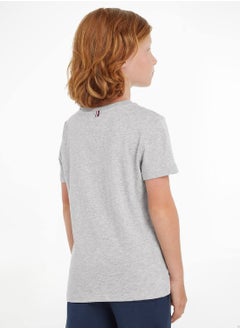 TOMMY HILFIGER Boys' Essential Organic Cotton T-Shirt, Grey  - Image 3