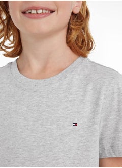 TOMMY HILFIGER Boys' Essential Organic Cotton T-Shirt, Grey  - Image 4