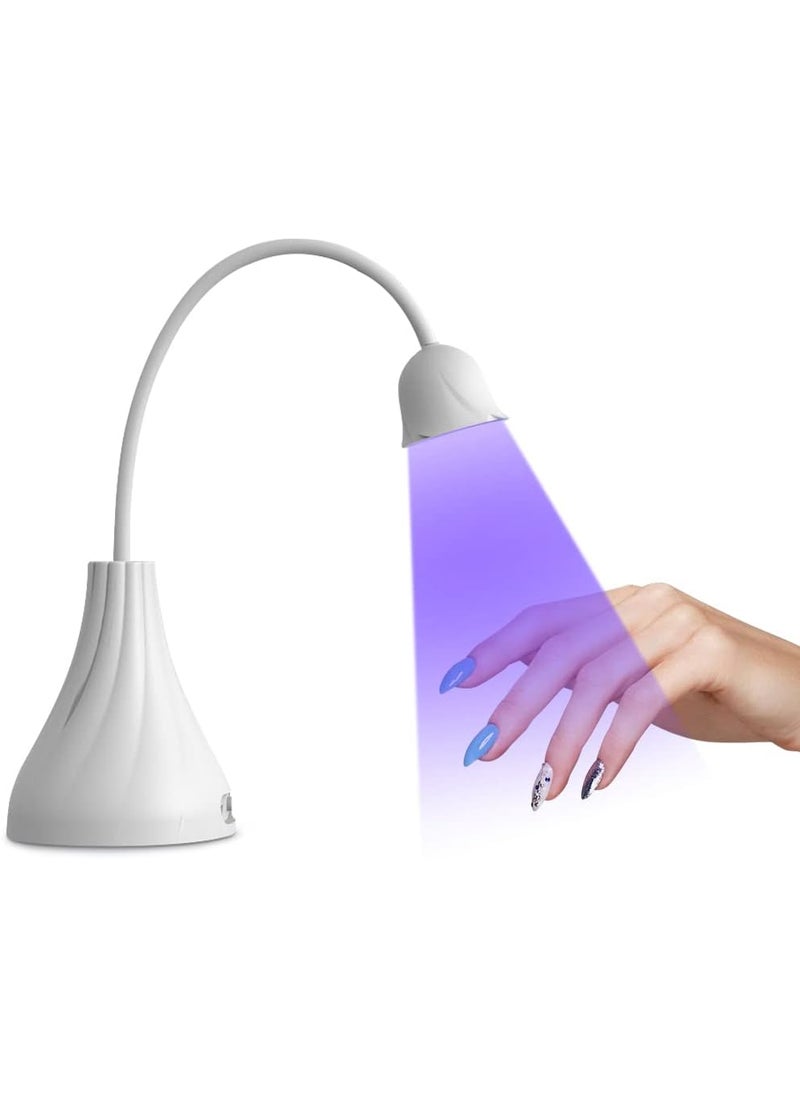 SMALLSHS - LED UV Nail Lamp, Mini UV Light for Gel Nails Flash Curing, 18W Rechargeable LED Nail Light Nail Dryer with 60s Timers, Fast Curing Gooseneck UV lamp for Gel Nails for Home Nail DIY Manicure - Image 1