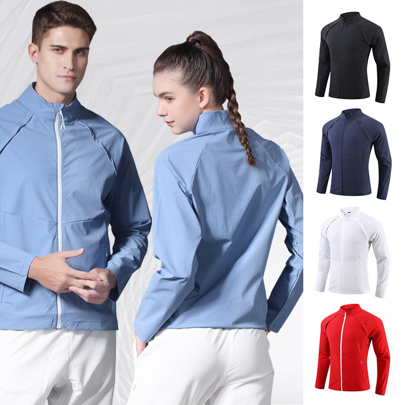 Jacket With Stand Collar, Zipper, Slim Fit, Quick-Drying, Fitness Wear, Long-Sleeved Clothing, Team Sports, Printed Embroidery - Image 2