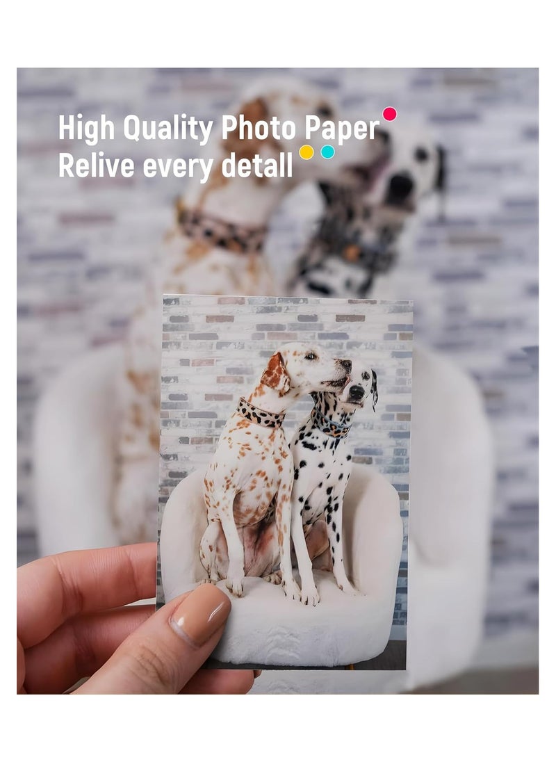 Liene - Liene 2 x 3 Inch Portable Photo Printer, 5 Zink Photo Paper with Sticker on the Back, Bluetooth 5.0, Compatible for IOS/Android, Mini Smartphone Photo Printer, Small Printer Images iPhone - Image 1
