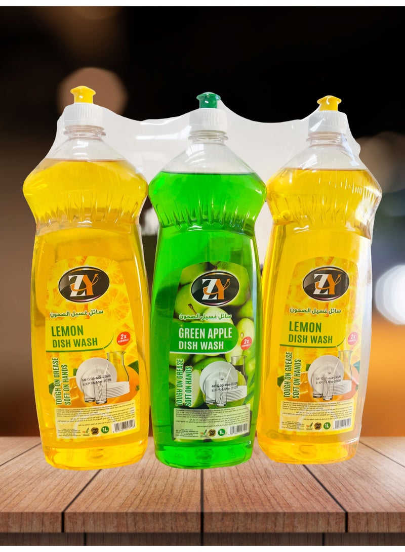 ZY Dishwashing Liquid 1L Pack of 3