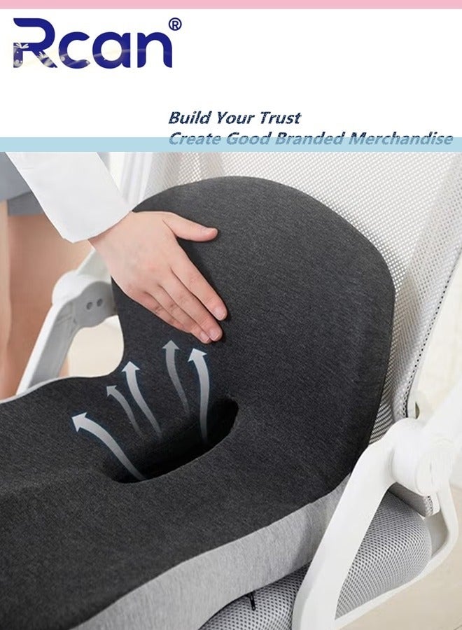 Rcan Lumbar Support Pillow Seat Cushion for Office Chair Pressure Relief Sciatica & Tailbone Pain Relief Memory Foam Firm Coccyx Pad for Long Sitting, for Office Chair, Gaming Chair and Car Seat - Image 3