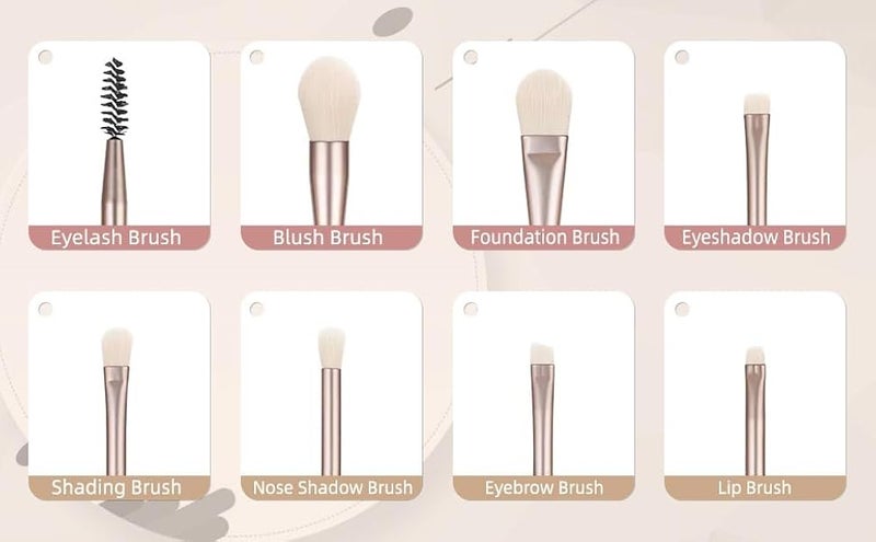 Professional Makeup Brush Set, 8Pcs Ultra Soft Purple Make Up Brushes with Foundation, Contour, Blush, Concealer, Eye Shadow, Blending, Liner Brush Tools, Gift for Women - Image 3