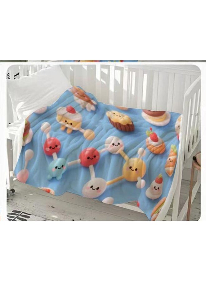 general Baby and children's cartoon flannel thin blanket (warm and comfortable, suitable for sleep, game use) 70cm*100cm - Image 2
