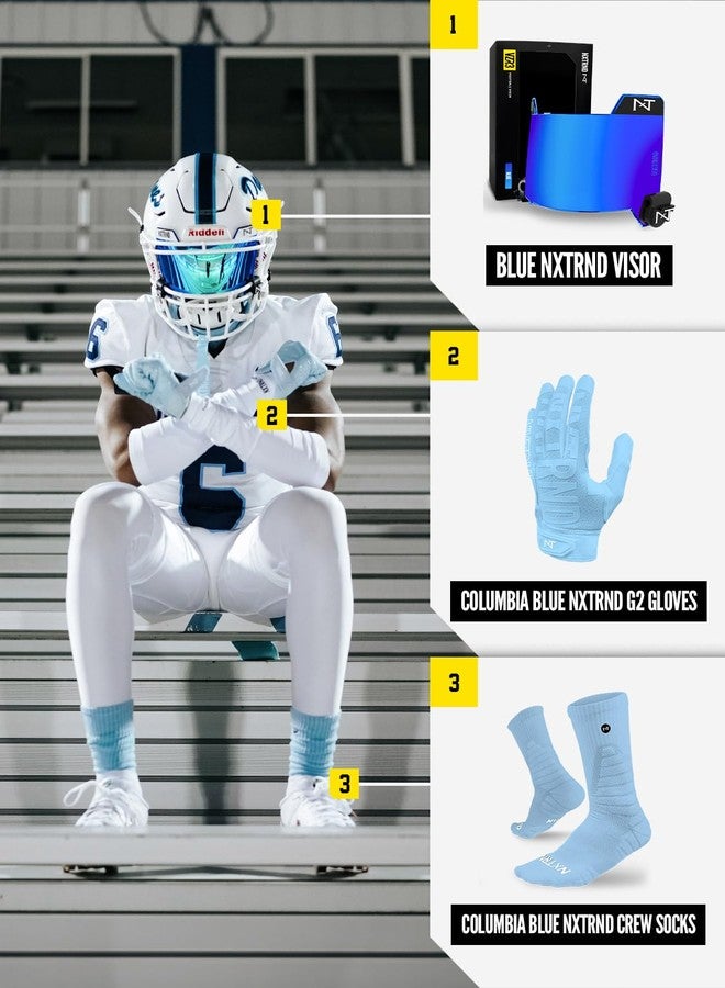 إن إكس تي إن إكس تي آر إن دي جوارب رياضية ضاغطة للرجال من NXTRND، 3 أزواج، جوارب رياضية مبطنة، مناسبة لكرة السلة وكرة القدم والجري (أزرق كولومبيا، مقاس صغير/متوسط) - Image 5