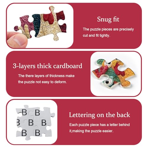 PICKFORU Chicken Puzzles for Adults 1000 Piece PICKFORU Funny Chicken Jigsaw Puzzle Garden Farm Flower Animal Rooster Themed Patchwork Art Challenge Puzzle - Image 5