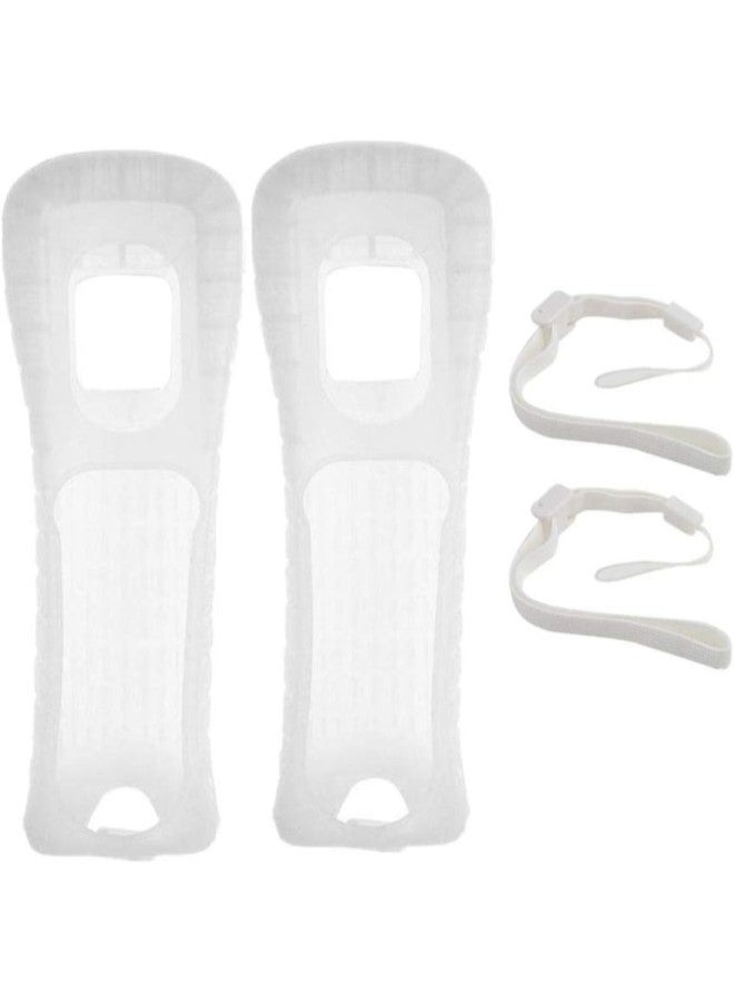 Silicone Protective Case and Wrist Strap Compatible for Wii Remote Controller (White) - Image 1