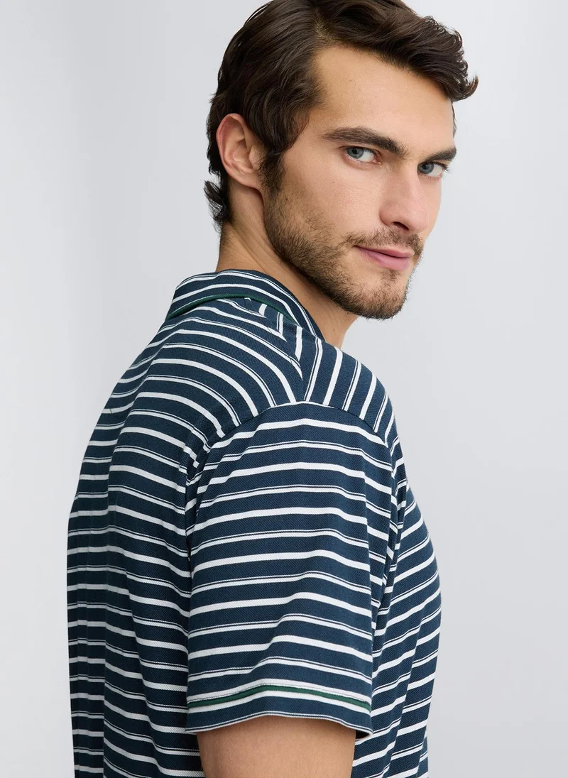 Liu Jo Striped Knit Polo Shirt