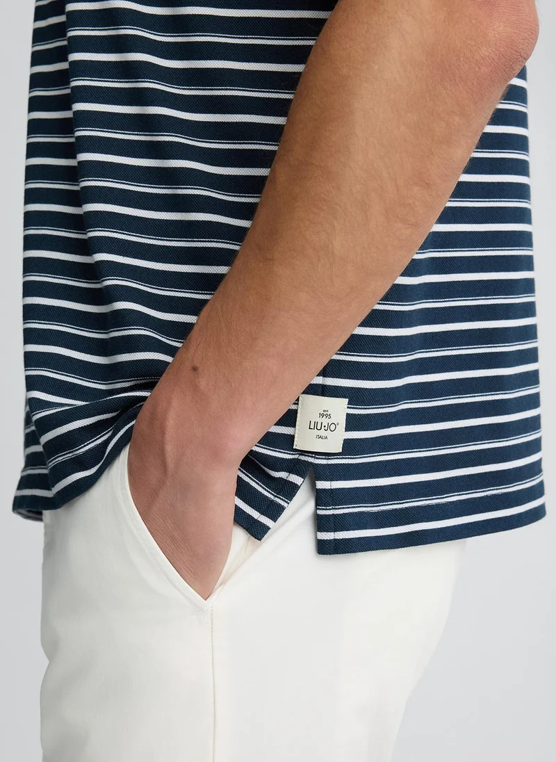 Liu Jo Striped Knit Polo Shirt