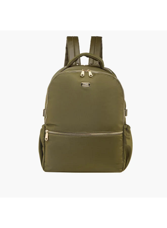 MISSY Women Solid Backpack with Adjustable Shoulder Straps and Zip Closure - 34x15x40 cm