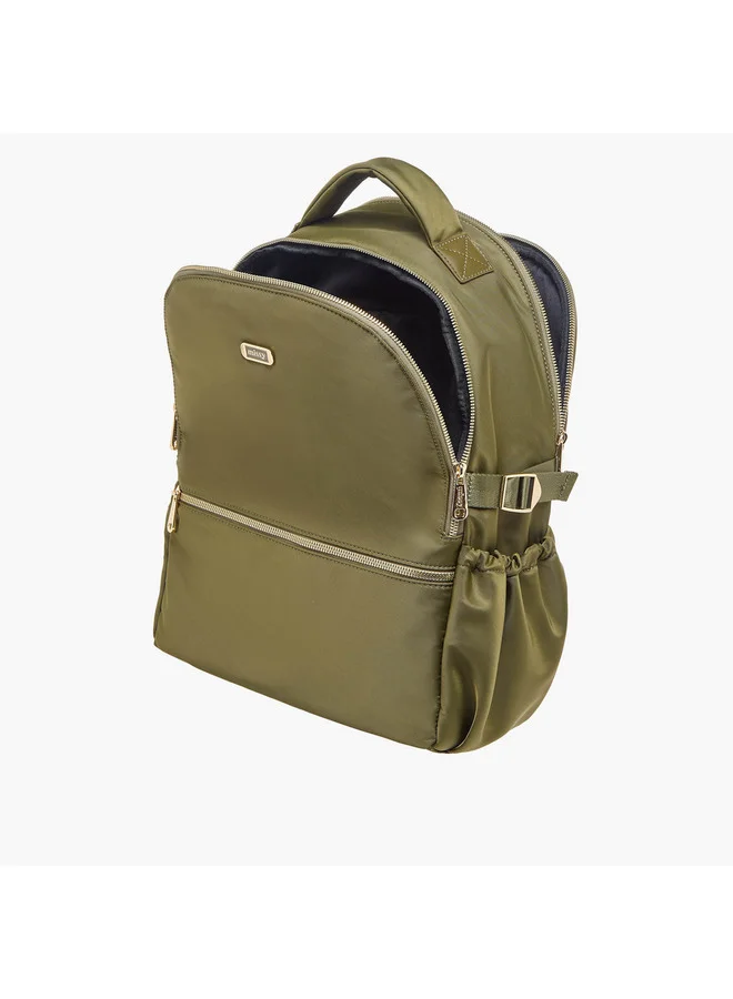 MISSY Women Solid Backpack with Adjustable Shoulder Straps and Zip Closure - 34x15x40 cm