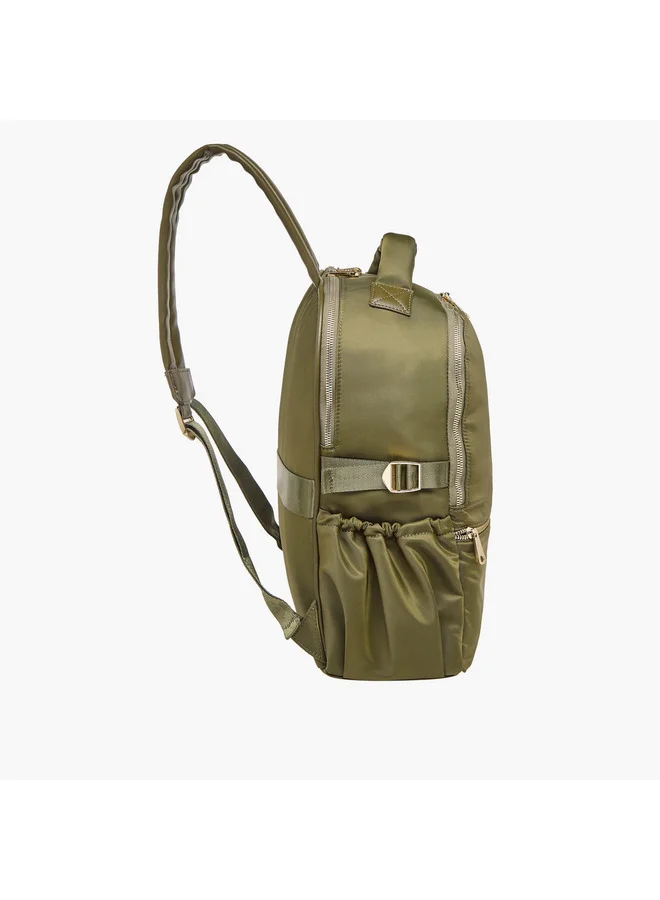 MISSY Women Solid Backpack with Adjustable Shoulder Straps and Zip Closure - 34x15x40 cm