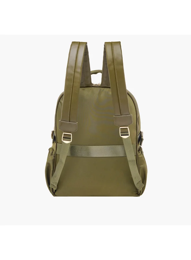 MISSY Women Solid Backpack with Adjustable Shoulder Straps and Zip Closure - 34x15x40 cm