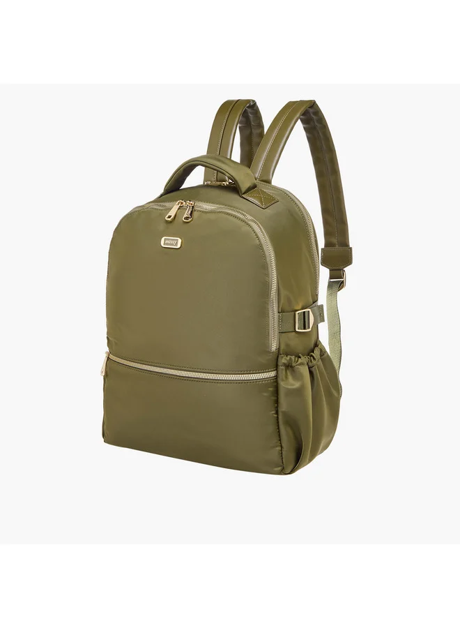 MISSY Women Solid Backpack with Adjustable Shoulder Straps and Zip Closure - 34x15x40 cm