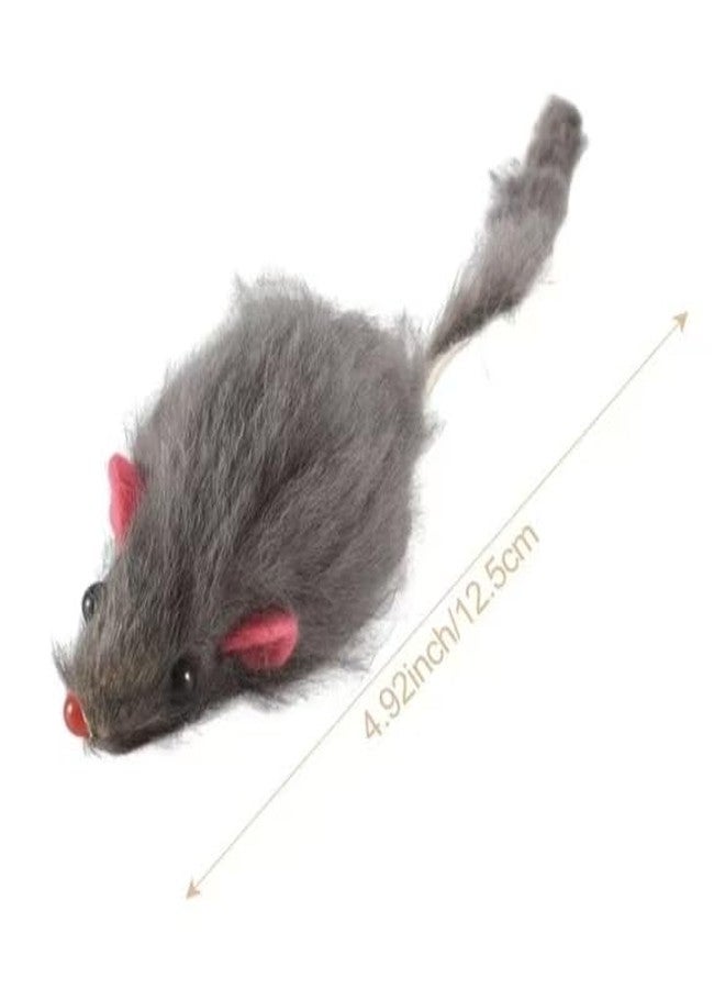 Pluzmecalm 6Pcs Gray Fur Rattle Mouse Cat Toy Mice Animal Toy Pet Supplies Furry Play Combo Cat Toy Mix - Image 2
