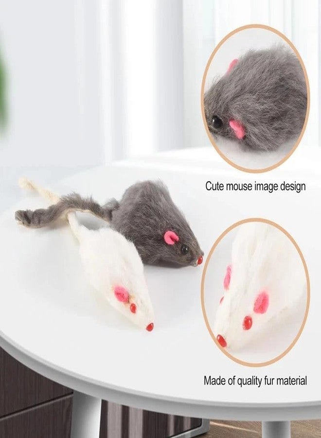 Pluzmecalm 6Pcs Gray Fur Rattle Mouse Cat Toy Mice Animal Toy Pet Supplies Furry Play Combo Cat Toy Mix - Image 3