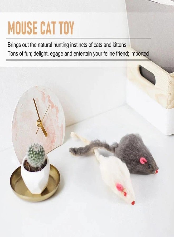 Pluzmecalm 6Pcs Gray Fur Rattle Mouse Cat Toy Mice Animal Toy Pet Supplies Furry Play Combo Cat Toy Mix - Image 5