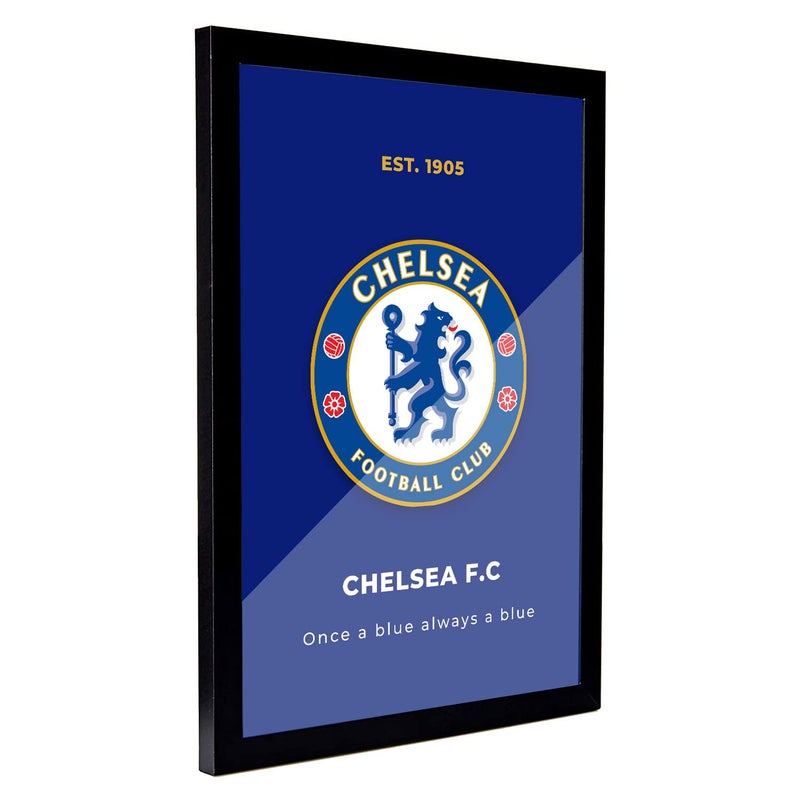 FRAMEO STORE Chelsea FC Glass frame Chelsea wall art framed poster A3 size 12 X 18 Inches - Image 2
