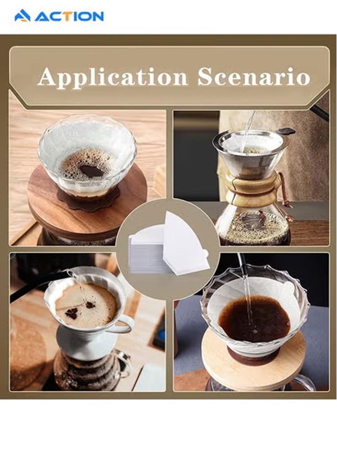 ACTION - Coffee Filters Disposable 100Pc, #4 Cone Coffee Filters 8-12 Cups Natural Paper, Disposable Coffee Filters Fit for V60 Conical Shaped Pour Over Coffee Dripper and Drip Coffee Maker - Image 1