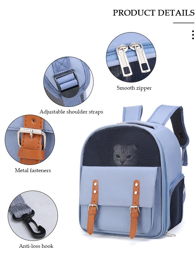 DUNISO حقيبة ظهر لحمل الحيوانات الأليفة للقطط لحمل الكلاب الصغيرة مع تصميم جيد التهوية، حامل حقيبة الحيوانات الأليفة قابل للطي ومقاوم للماء مع وسادة قابلة للغسل للسفر والمشي لمسافات طويلة في الهواء الطلق - Image 3