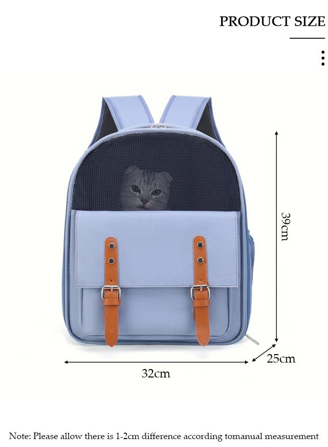 DUNISO حقيبة ظهر لحمل الحيوانات الأليفة للقطط لحمل الكلاب الصغيرة مع تصميم جيد التهوية، حامل حقيبة الحيوانات الأليفة قابل للطي ومقاوم للماء مع وسادة قابلة للغسل للسفر والمشي لمسافات طويلة في الهواء الطلق - Image 2