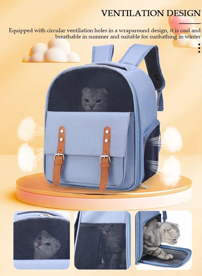 DUNISO حقيبة ظهر لحمل الحيوانات الأليفة للقطط لحمل الكلاب الصغيرة مع تصميم جيد التهوية، حامل حقيبة الحيوانات الأليفة قابل للطي ومقاوم للماء مع وسادة قابلة للغسل للسفر والمشي لمسافات طويلة في الهواء الطلق - Image 5