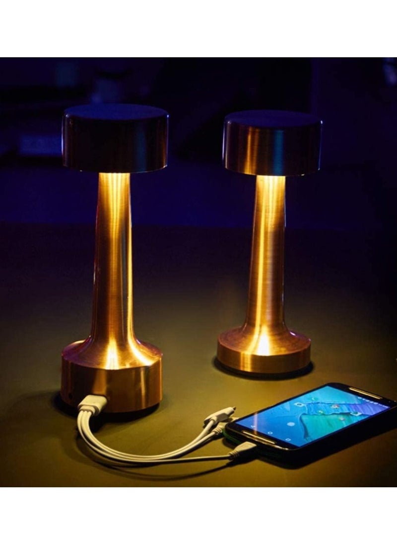 Generic LED Cordless Table Lamp, USB Rechargeable Desk Lamp 2 Levels Adjustable Brightness Energy Saving Night Light Metal Modern Hotel Restaurant Bedroom Bedside Nightstand Study Led Lights  - Image 5