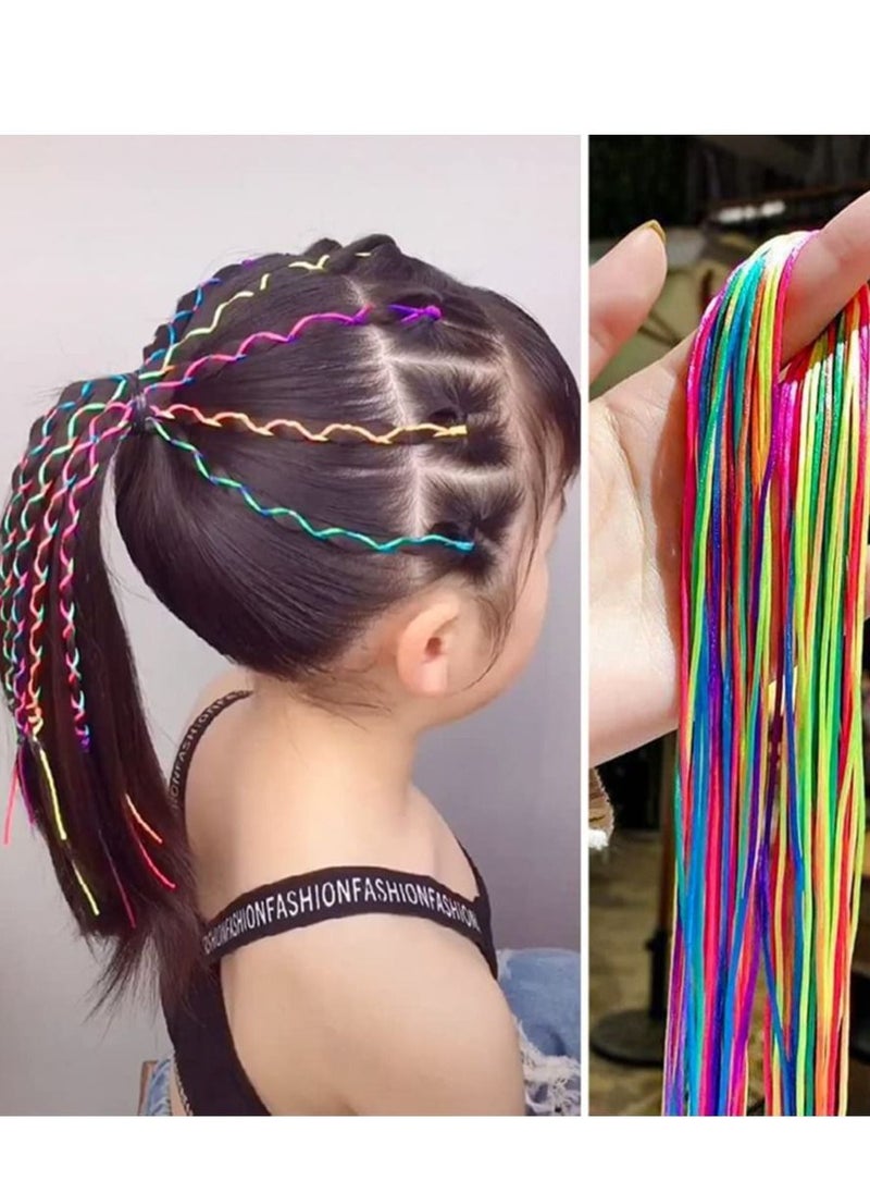 SYOSI - 68Pcs Colorful Hair Wrap String for Braided Assorted Gradient Color Hair Rope Band, Multi Rainbow Mixed String Hair Wrap Hair Braiding Strings for Hip Hop DIY Braided Hair Accessories - Image 1