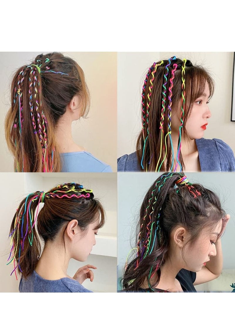 SYOSI - 68Pcs Colorful Hair Wrap String for Braided Assorted Gradient Color Hair Rope Band, Multi Rainbow Mixed String Hair Wrap Hair Braiding Strings for Hip Hop DIY Braided Hair Accessories - Image 1