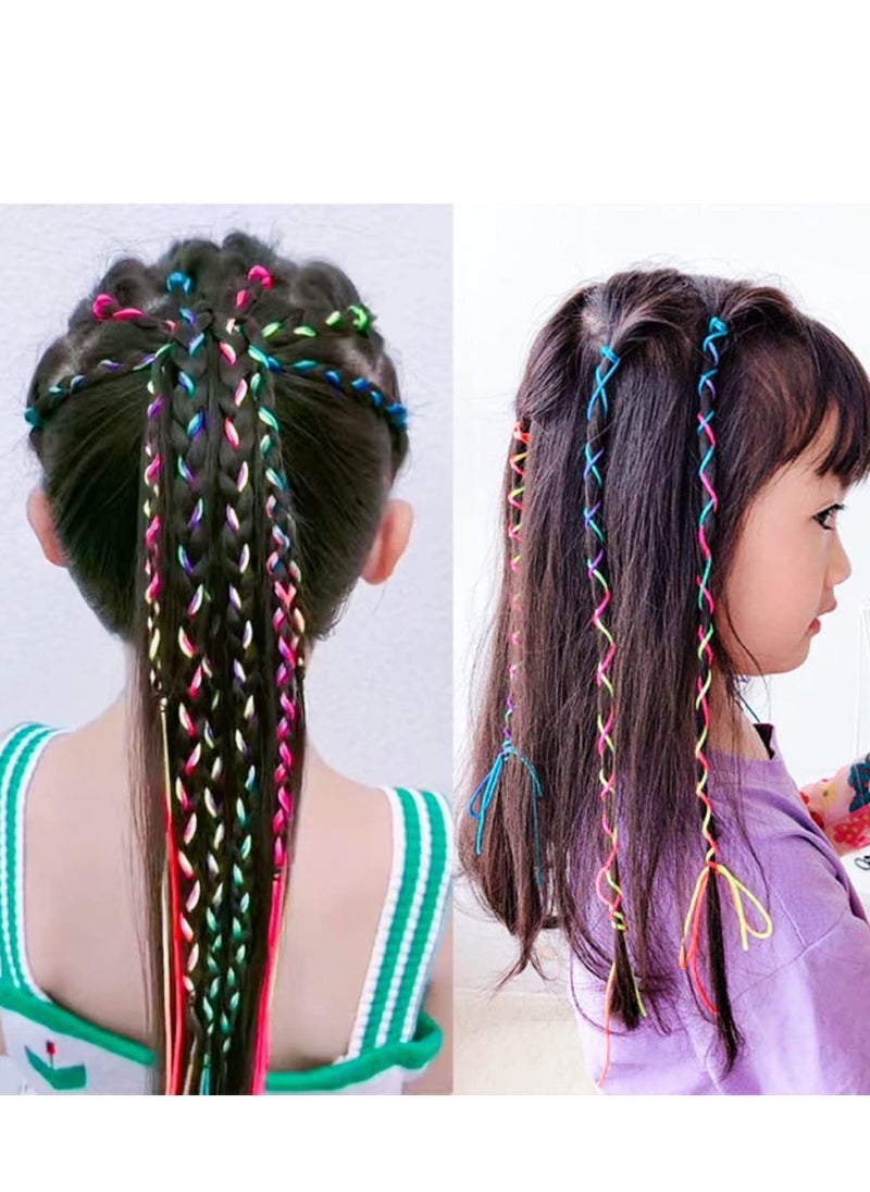 SYOSI - 68Pcs Colorful Hair Wrap String for Braided Assorted Gradient Color Hair Rope Band, Multi Rainbow Mixed String Hair Wrap Hair Braiding Strings for Hip Hop DIY Braided Hair Accessories - Image 1