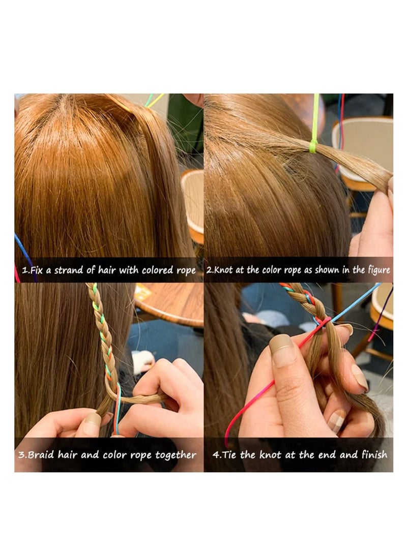 SYOSI - 68Pcs Colorful Hair Wrap String for Braided Assorted Gradient Color Hair Rope Band, Multi Rainbow Mixed String Hair Wrap Hair Braiding Strings for Hip Hop DIY Braided Hair Accessories - Image 1