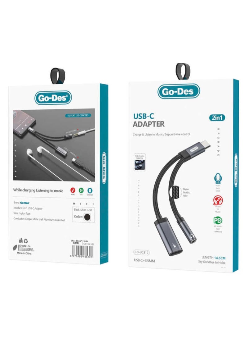 جو-ديز محول Go Des GD-UC312 Type-C إلى 3.5 مم - Image 4