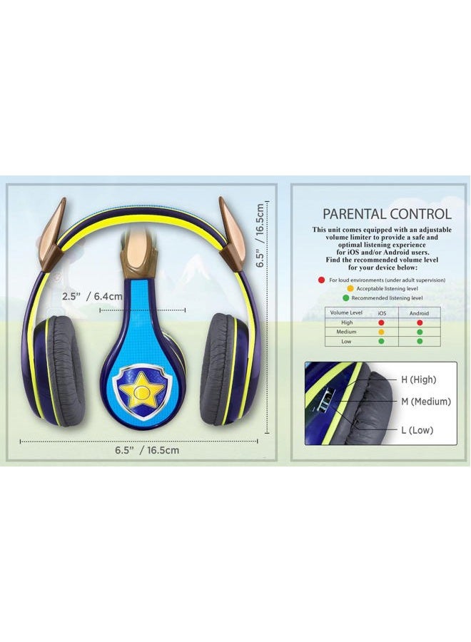 eKids Paw Patrol Chase Headphones for Kids with Built in Volume Limiting Feature for Kid Friendly Safe Listening - Image 5