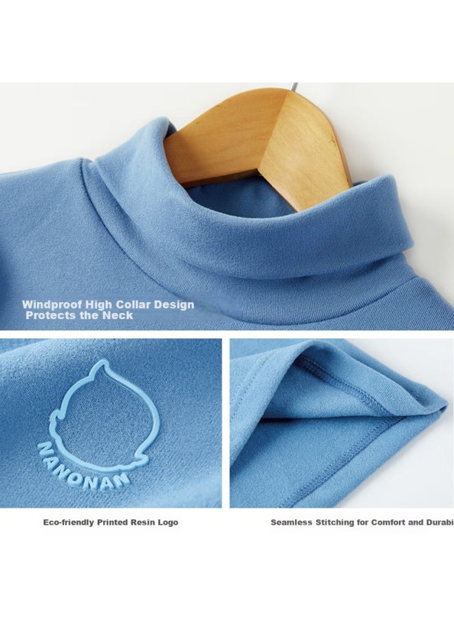 Children'S Thermal Underwear High Neck Base Layer Top Long Sleeve Autumn Winter Thin Fleece Antibacterial - Image 4