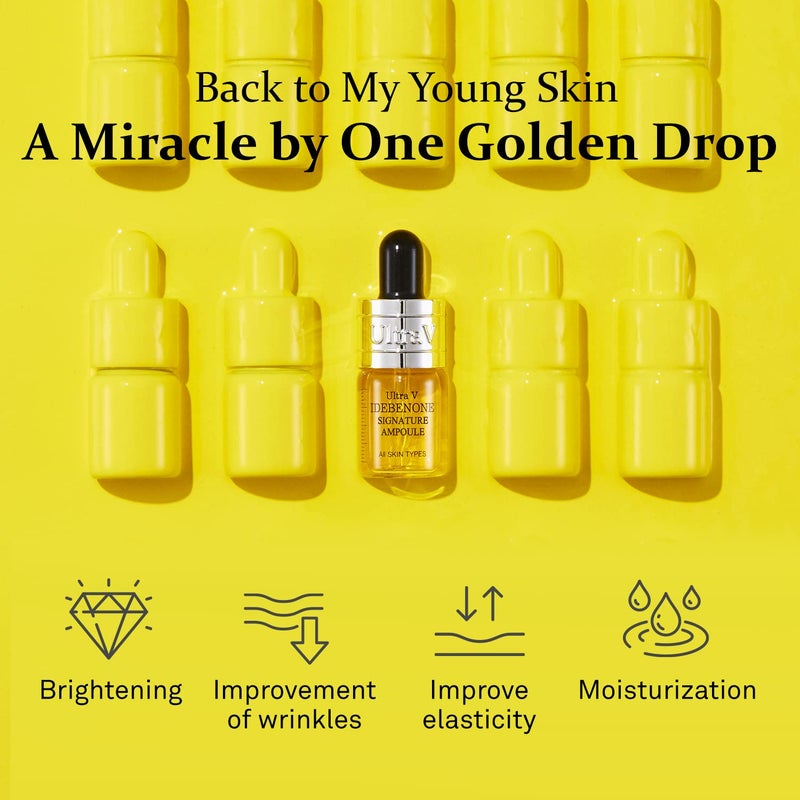 ULTRAV Ultra V Idebenone Signature Ampoule - Anti Aging Antioxidant Serum â€“ Peptides, Niacinamide, Hyaluronic Acid â€“ Anti Wrinkle, Smoothes, Softens Skin - 0.27 fl.oz 4 Packs 12,000ppm - Image 2