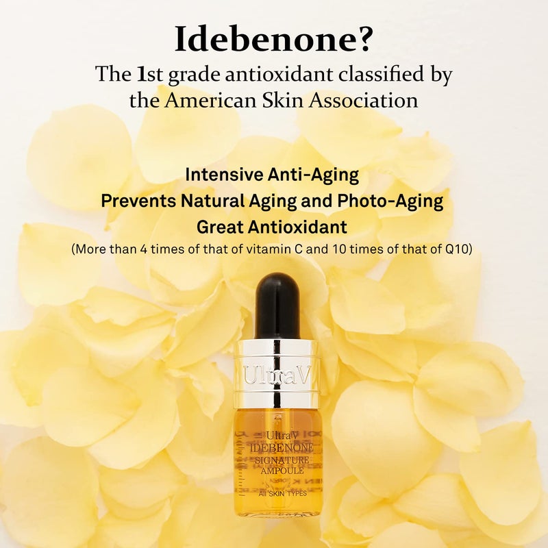 ULTRAV Ultra V Idebenone Signature Ampoule - Anti Aging Antioxidant Serum â€“ Peptides, Niacinamide, Hyaluronic Acid â€“ Anti Wrinkle, Smoothes, Softens Skin - 0.27 fl.oz 4 Packs 12,000ppm - Image 3