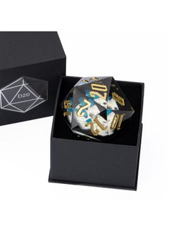 Large D20 Dice 55Mm With Sharp Edges, D&D 20 Sided Dice, Handmade Dice Dnd Giant D20 For Dungeons And Dragons Rpg, Table Games(White Skull W/Blue Butterfly)