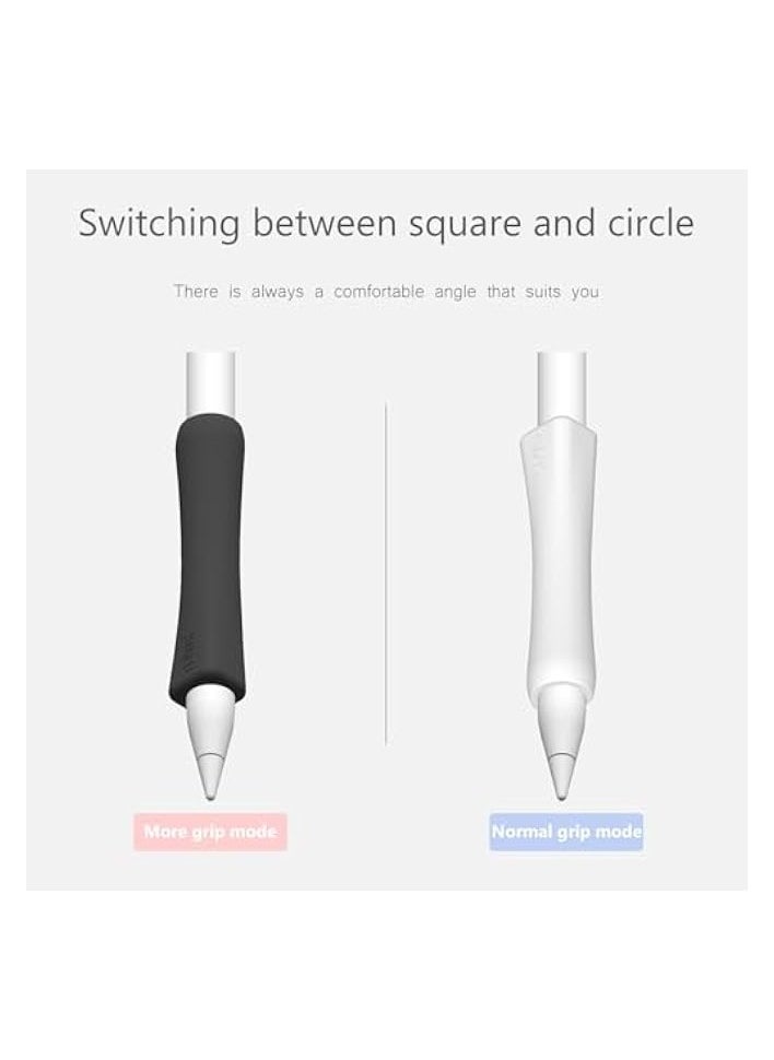 PROMASS Grip Designed for Apple Pencil Pro/ 2nd Generation/USB-C Support Magnetic Charging, 2 PCS Cover Accessories Compatible with iPad iPencil Stylus Pen(Black,White)  - Image 3