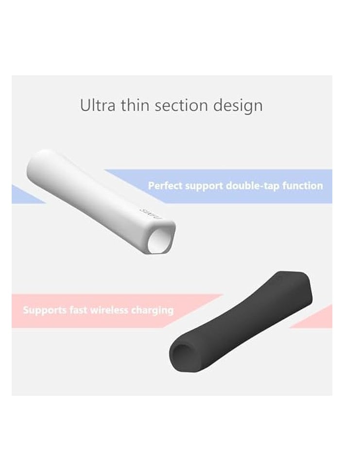 PROMASS Grip Designed for Apple Pencil Pro/ 2nd Generation/USB-C Support Magnetic Charging, 2 PCS Cover Accessories Compatible with iPad iPencil Stylus Pen(Black,White)  - Image 4