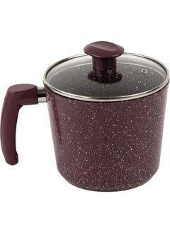 Top Chef Top chef Milk Pot Granite glass Lid size 16 -Burgandy 