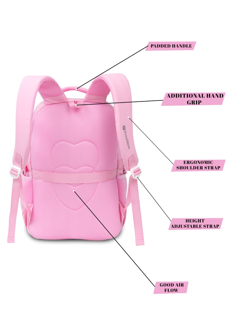 President School Backpack Waterproof Book Bag with Compartments and Doll Pendant for Kids, ( PINK ) Model-scp0021-17.5 - Image 2
