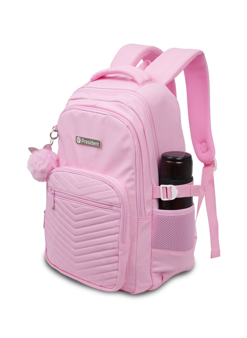 President School Backpack Waterproof Book Bag with Compartments and Doll Pendant for Kids, ( PINK ) Model-scp0021-17.5 - Image 4