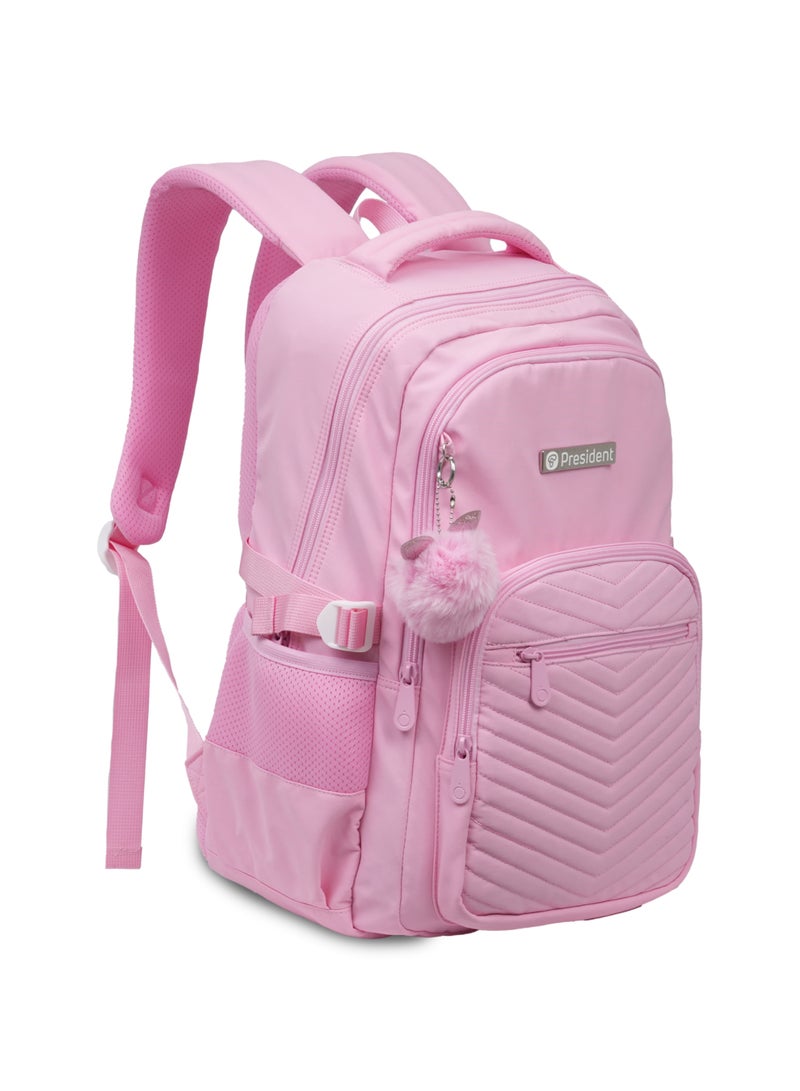 President School Backpack Waterproof Book Bag with Compartments and Doll Pendant for Kids, ( PINK ) Model-scp0021-17.5 - Image 5