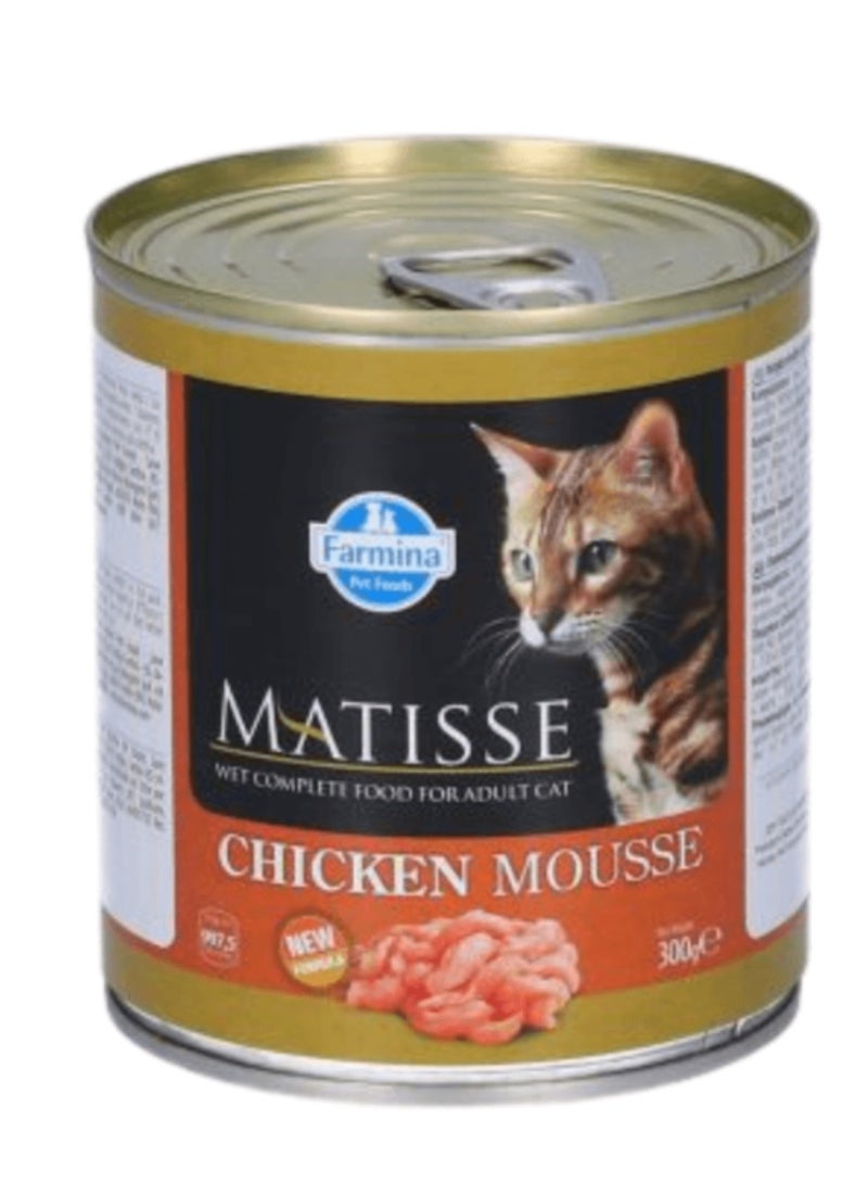 طعام معلب ماتيس بموس الدجاج للقطط من فارمينا - 300 جرام